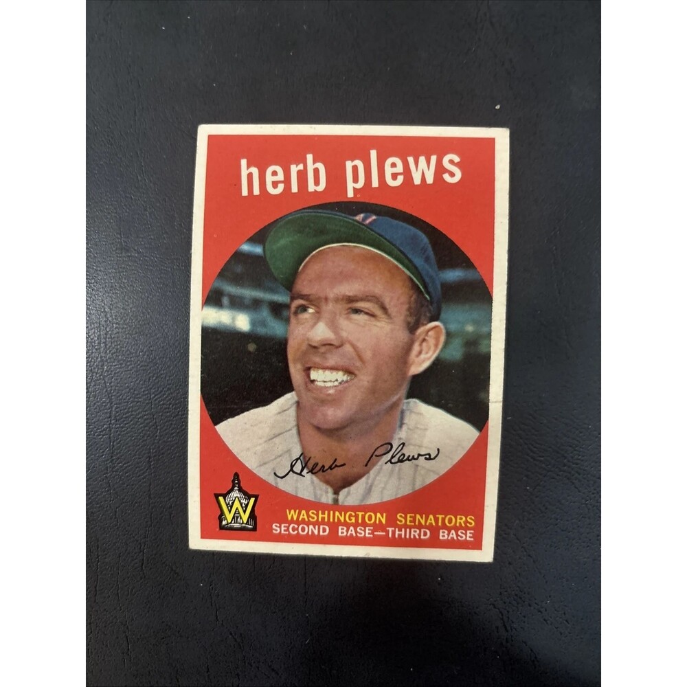 Vintage 1959 Topps Baseball Card - Herb Plews #373